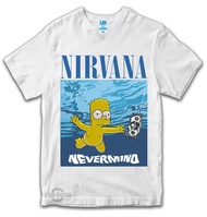 kaos NIRVANA PUTIH SIMPSONS NEVERMIND Premium tshirt nirvana nevermind