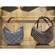 2022 NEW Tory Burch Mini T Monogram Jacquard Crescent cross body shoulder Bag Haircalf Mini Crescent 138883 138886