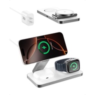 Stesen Pengecasan Tanpa Wayar 3 dalam 1 dengan Pengecas Magnetik Qi2 untuk iPhone 16 Pro/16/16 Pro M