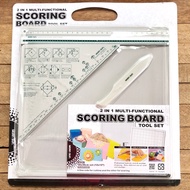 Scoring Board 2 in 1 Score Board 12x12” Cutting Mat Scoring Ruler Triangle Guide Bone Folder
