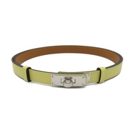 HERMES 皮帶 Kelly 18 Jaune Poussin ceinture U H069853 Epsom 皮革 SHW 二手