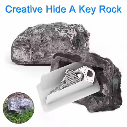Sight Secret Rock Stone Shape Spare Key Safe Box Waterproof Hidden Storage Compartment For Home Outd