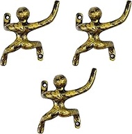 AYZCORP Set of 3 Cast Iron Men Climbing Design Coat Hooks Wall Art Decor-Antique Design Hangers and 