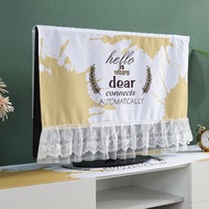 Nordic wind TV cover dust cover curved surface 55 inch LCD TV cover 50 inch fabric lace cover towel