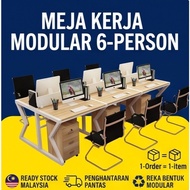 Office Link Desk Table Computer Staff Furniture 4 6 Person Workstation Conference Work Meeting Pejab
