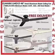 ELMARK LMD 15 Steel/Aluminum Blade 48" Ceiling Fan (SV,MBK,WH/Aluminum Blade)(GM,SSA,AB/Steel Blade)