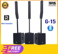 River Acoustics G-15 ลำโพงคอลัมน์แอคทีฟ 6×4 นิ้ว ซับ 15 นิ้ว มีบลูทูธ พร้องส่ง ของแท้100% ส่งจริง ส่