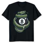 Rattlesnake Snake Pool 8 Ball Billiards Mascot Tee T-Shirt