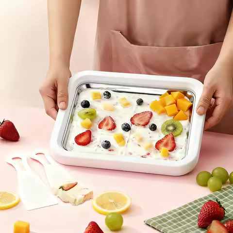 Ice Cream Maker Rolled Ice Cream Maker Soft Serve Ice Cream Maker for Frozen Yogurt Food Grade Stain