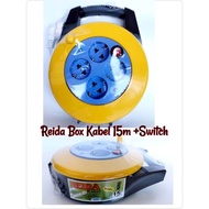 Reida Roll Cable Box + Switch 10m 15m/ Extension Plug