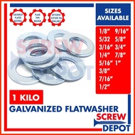 ❃ ➚ ➙ 1 KILO GI Flatwasher or Galvanized Flat Washer or Plain Washer Screw Depot