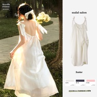 Lovito Casual Plain Bow Dress for Women LNA53092