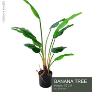 Banana Tree - Height 75 -90cm ต้นใบกล้วย ความสูง 75-90ซม.ต้นไม้ปลอมเกรดพรีเมี่ยมเพื่อการตกแต่ง ต้นไม