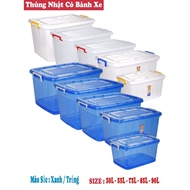 RECTANGULAR PLASTIC STORAGE BIN 30l- 55l- 65l- 75l- 85l- 90l VIETNAM JAPAN - SONG LONG WITH LOCK HAN