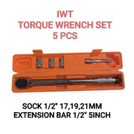 (JU.SH) IWT TORQUE WRENCH set 5 PCS 1/2" 40-210Nm momen TORQUE WRENCH 1/2inch ORIGINAL