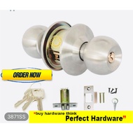 3871 STAINLESS STEEL CYLINDRICAL DOOR LOCK SET FOR HOME BEDROOM /TOMBOL PINTU LOCK
