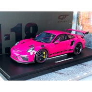 Car Model Porsche991 1/18 PORSCHE 911 991.2 GT3 RS RUBY STAR Pink GT SPIRIT GT911 1:18 Gift ok