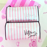 Weimi hut VS Victoria s secret pink and white stripe cosmetic bag ultra classic