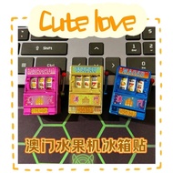 【Shipment within 24 hours‌】 Creative Mini Fruit Machine Slot Fridge Magnet Lucky 777 Prize Game Trav