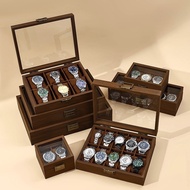 Wood Watch Storage Box 3 6 10 12 Slot Dust Proof Glass Cover Watch Box Organizer Watch Jewelry Box