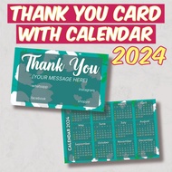 Thank You Card with Calendar 54mm x 90mm Business Card/Name Card