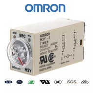 omron  H3Y-2 H3Y Power Delay Time Temporizador รีเลย์0-60 AC 220V  DC 12v 220v ฐานซ็อกเก็ต
