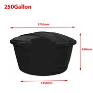250 Gallon MF Round Water Tank C/W Cover HDPE water tank Poly tank tangki air hitam