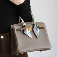 Birkin25 Elephant Grey togo Leather Gold Buckle Bag Female Bag Handbag