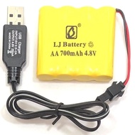 (Ready stok) 4.8v NI-CD battery AA700mAh + USB Charger 4.8v 250mA