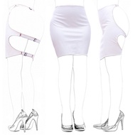 Acele White Party Exposed Buttocks Mini Skirt - Soft PU, Form-Fitting Design