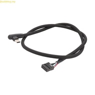 Doublebuy Angled USB 9 Pin to USB C Modification Wire for Desktop Computer Case Interior Linkage Cor
