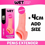 [ ADD SIZE ] WET STORE Realistic Men Extender Sleeve Silicone Spike Condom Reusable Washable Sarung Zakar Pembesar Zakar Panjang Besar Adult Man Sex Toy Masturbator Increase Man Size Bigger Longer Harder Erection