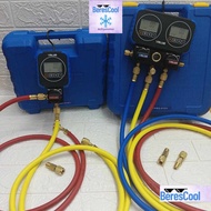 Digital display screen gas meter value for refrigerant tube check refill vacuum gas manifold gauge p