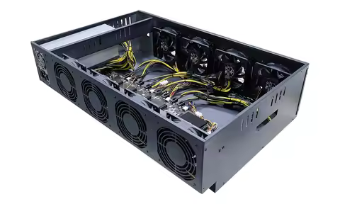 #Desktop computer set with 8 quiet fans,cpu and PSU open silent case 8 gpu frame chassis 8-card rtx