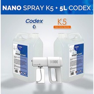[KKM APPROVED] Codex Nano Mist Sanitizer 5L Liquid Disinfectant Sanitizer and Nano k5 Spray Gun 380ML Air Purification