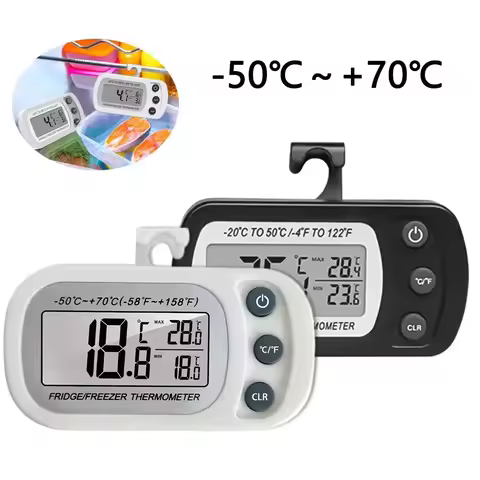 Fridge Thermometer With Hook Anti-Humidity Refrigerator Freezer Electric LCD Display Digital Thermom