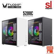 Invasion 5200C Compact M-ATX Premium Case - White/Black With Aurora Fan