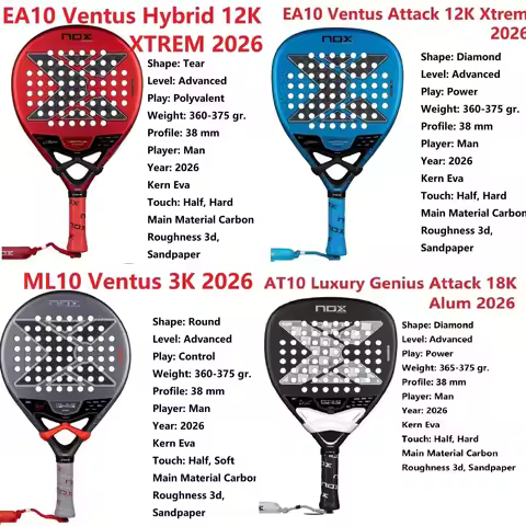 Nox 3K 12K 18K Paddle Tennis Racket, Dual Breakthrough in Aesthetics and Performance, X-One Multi-Co