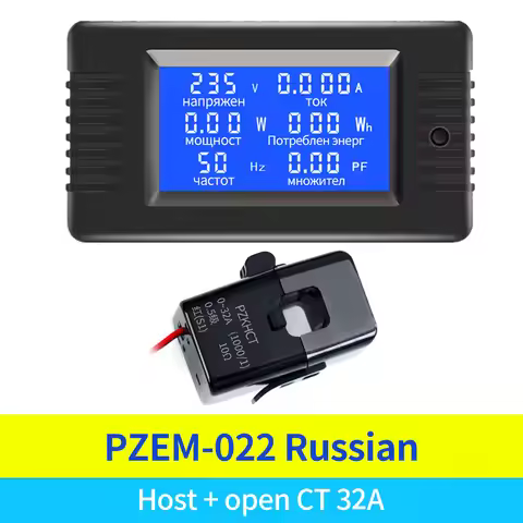 PZEM022 6 in 1 AC 80V-260V 32A 100A Digital Voltmeter Ammeter Voltage Current Tester Power Energy Fr