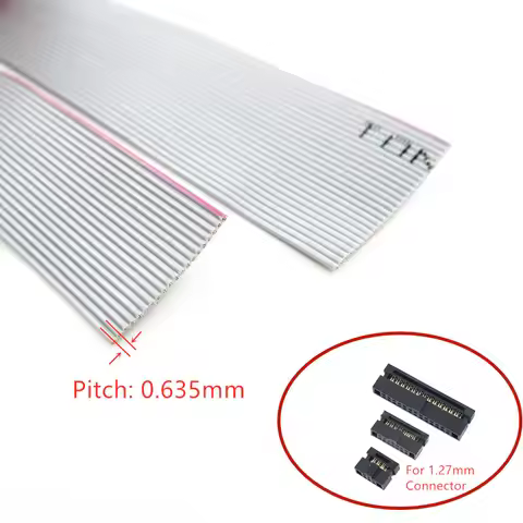 0.635mm Pitch Gray Flat Ribbon Cable 30AWG 10/14/16/20/24/26/30/34/40Pin for IDC FC 1.27mm Connector
