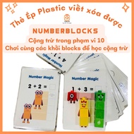 Numberblocks math cards Laminated - Erasable writing, learning addition and subtraction PV10 Numberb