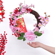 Decorative Wreath SpringCNY H88 With Lights