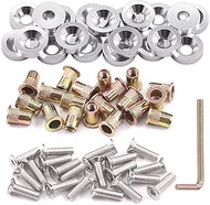 Glarks 61Pcs Silver M6 Aluminum Bumper Fender Washer CNC Finishing Washer Engine Bay Dress Up Fasten