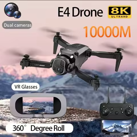 Professional Drone E4 8K Wide-Angle HD 1080P Camera WiFi FPV Height Hold Foldable RC Drone Quadrotor