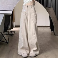 American Inspired Casual Apricot Colored Denim Straight Pants