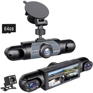 Saker Full View Car Dashcam System,4K 360° Car Dash Cam 4CH, Front Rear Inside Recorder w/Night Visi