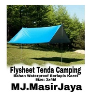 TENDA 3x4M Waterproof Flysheet Camping Tent Tarpaulin Tent