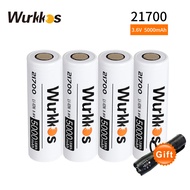 Wurkkos 3.7V 21700 rechargeable battery 5000mAh power battery 21700 with flashlight