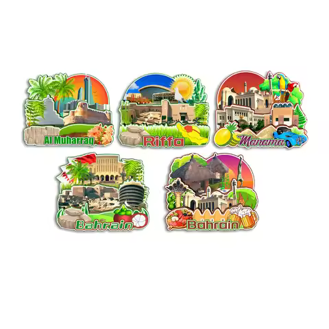 Manamah Riffa Muharraq Bahrain Fridge Magnet Travel Souvenir Gift Handmade Decorative Refrigerator S