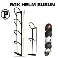 GANTUNGAN Helmet Rack, Helmet Hook, Iron Wall, 5 Tiers, 4 Tiers, 3 Tiers, Premium, Strong